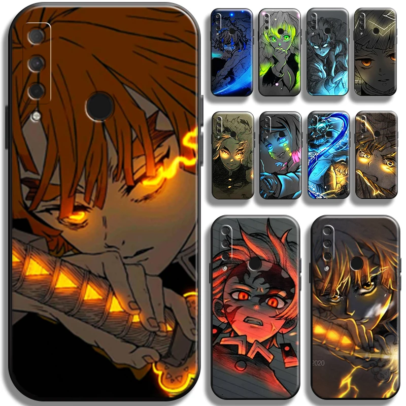 

Demon Slayer Agatsuma Zenitsu Phone Case For Huawei Honor 9X 9X Pro Lite Black Coque Liquid Silicon Cover Carcasa Back