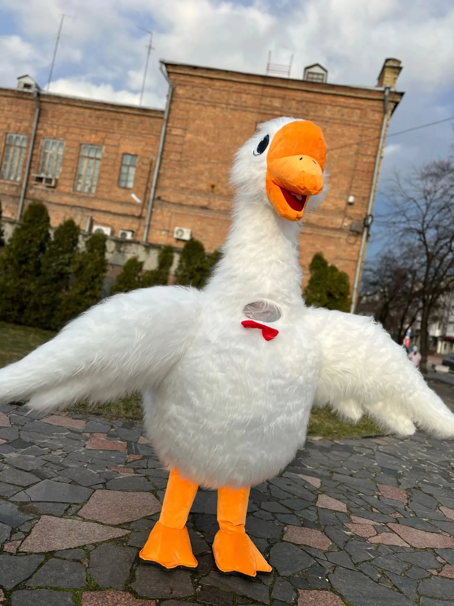 Надувной гусиный костюм-талисман в виде лебедя для взрослых Goosey Косплей
