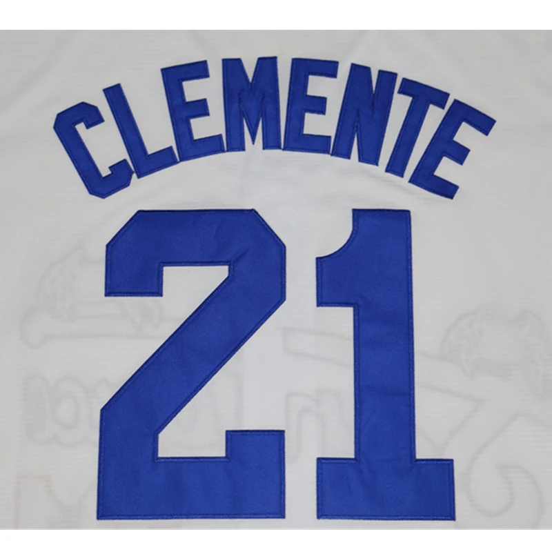 BG baseball jerseys Santurce Crabbers 21 Clemente jersey Outdoor sportswear Embroidery sewing white Hip-hop Street culture