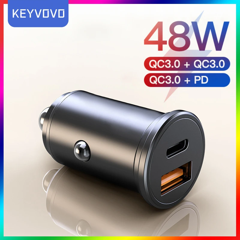 

USB Car Charger Quick Charge 4.0 QC4.0 QC3.0 QC SCP 5A PD Type C 48W Fast Car USB Charger For iPhone Xiaomi Mobile Phone