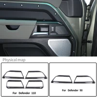 for land rover defender 90 110 2020 2022 real carbon fiber auto inner door handle frame decoration sticker car accessories