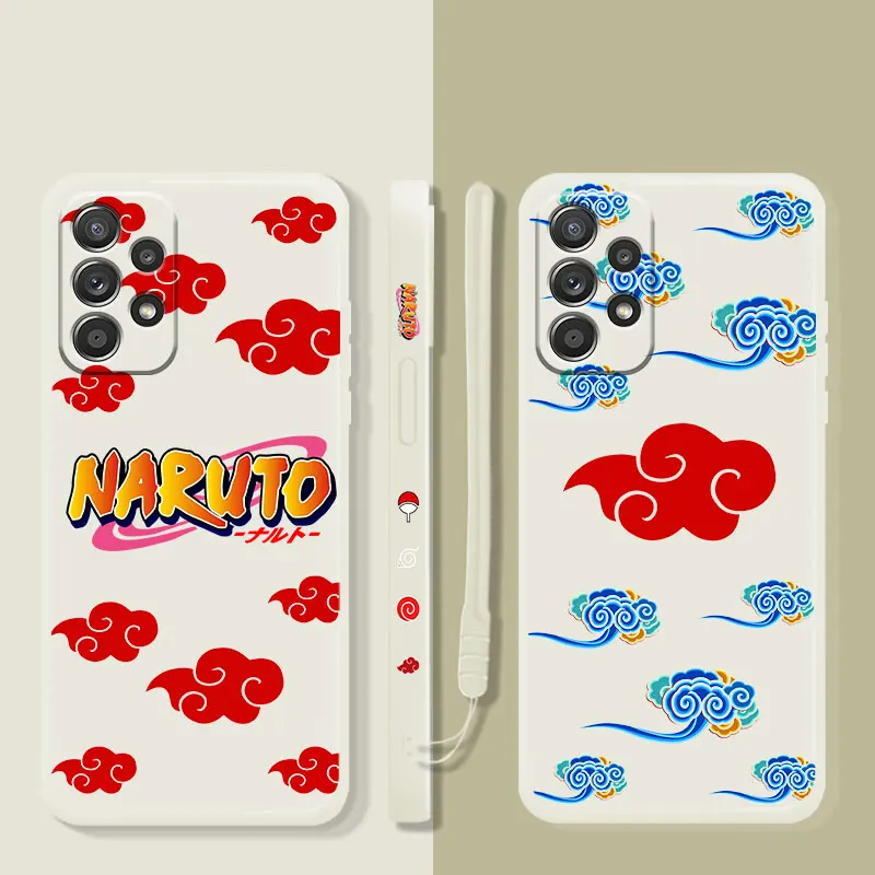 

Naruto Akatsuki Red Cloud Liquid Candy Color Case For Samsung Galaxy A73 A71 A72 A12 A21s A22 A23 A31 A32 A51 A52 A52s A53 A02s