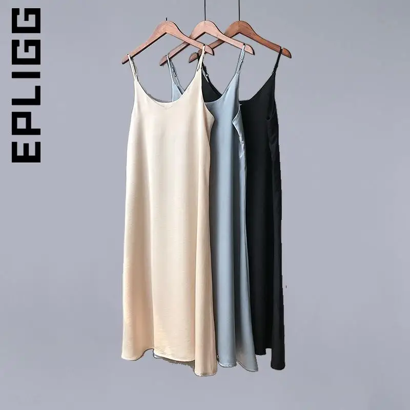 

Платье Epligg женское с V-образным вырезом, модное мягкое эластичное пикантное, на бретелях-спагетти, шикарная винтажная одежда для отдыха