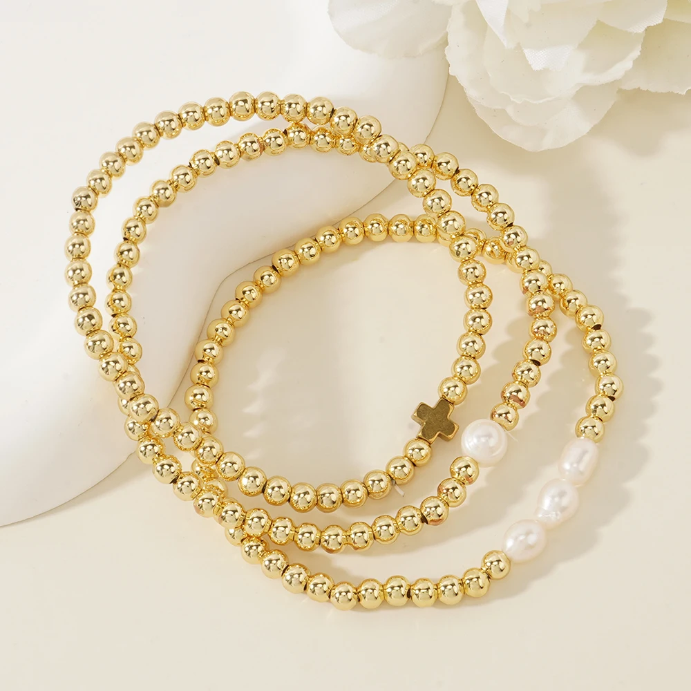 3 шт./набор женский браслет с искусственным жемчугом