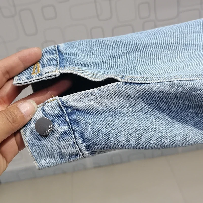 Женская винтажная джинсовая куртка Yipn.igacoyou светлого голубого цвета