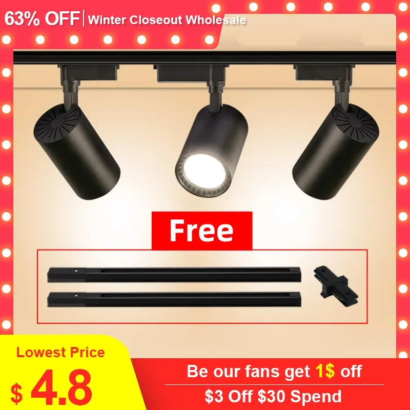 

NEW LED Ceiling Lamp Track Lights 220V COB Spotlight 12W 20W Wall Light for Living Room Decoration Direct Light For Shopping Ma