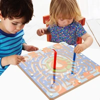 2 in 1 magnetic maze with flying chess double faced labyrinth maze educational interactive toys transportation animals for kid