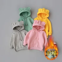 childrens clothing fleece hooded top small and medium childrens solid color fleece sweater baby autumn and winter tops