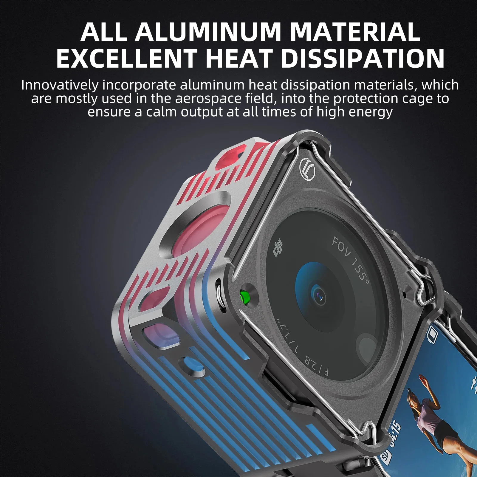 

For DJI Action 2 Aluminum Alloy Protective Case Metal Extended Rabbit Frame Cage + UV Lens Filter For DJI ACTION 2 Accessories