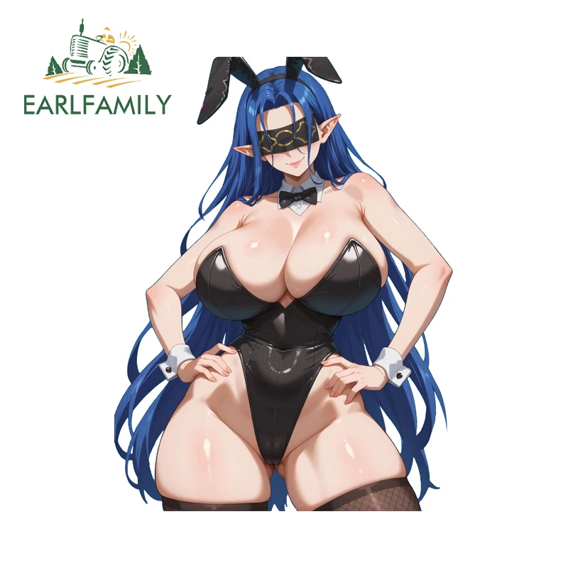 

EARLFAMILY сексуальный кролик Kursh автомобильные наклейки с завязанными глазами предмет для девочек наклейки на заднее лобовое стекло устойчивые к царапинам автомобильные аксессуары