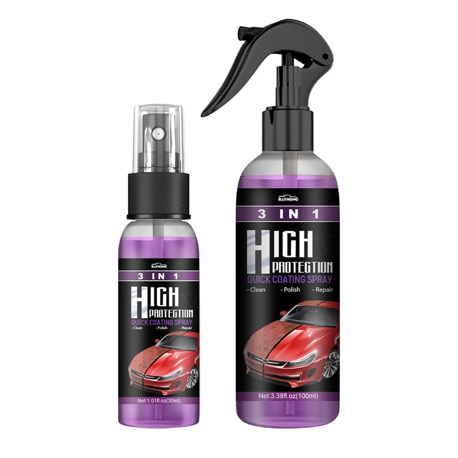 

30/100ml Car Coating Spray 3 in 1 Anti-Rust Scratch Paint Spray Car Protection Nano Spray Paint Simple and Fast Waterless Wash