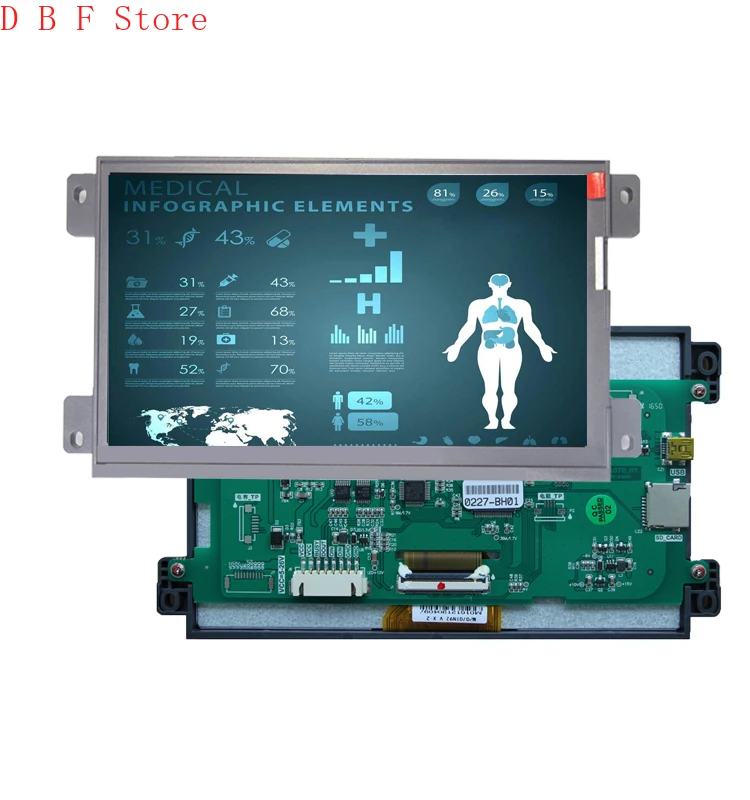 

Читаемая под солнечным светом 5-дюймовая емкостная Проекция + TFT LCD + материнская плата с процессором/драйвером, поддержка RS232/RS485