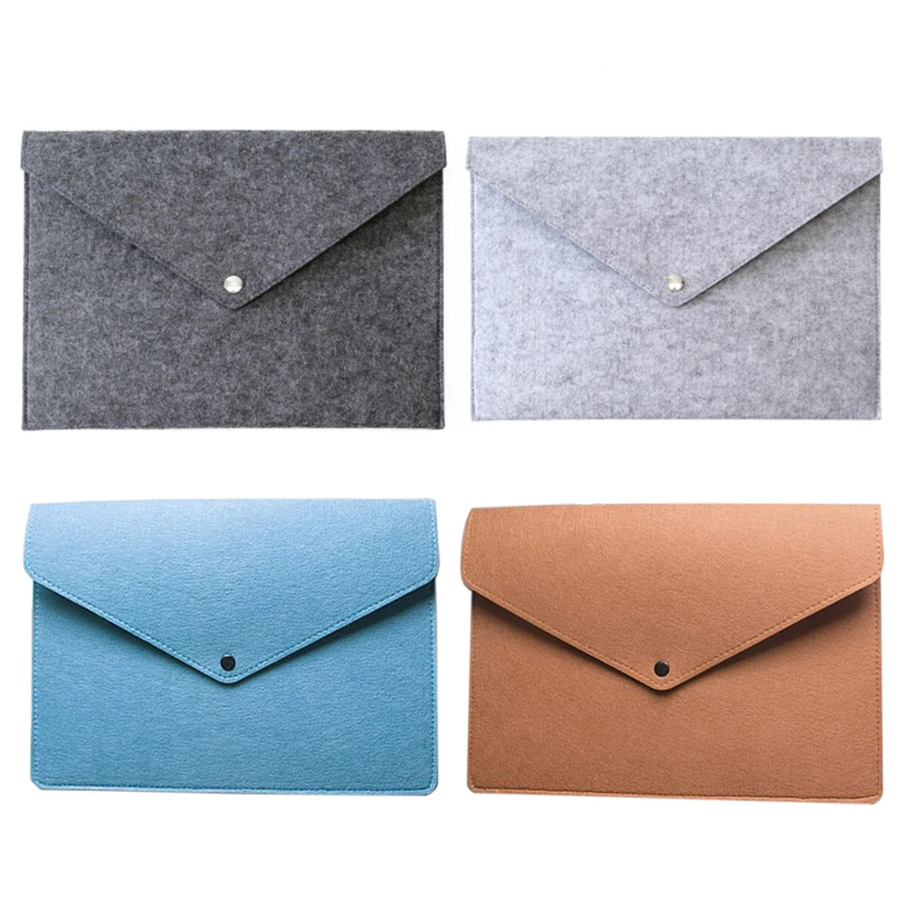 1 Pc Simple One-color A3 Bag Documents Large Capacity Business Portfolio File Folder Felt Goods For Filing |