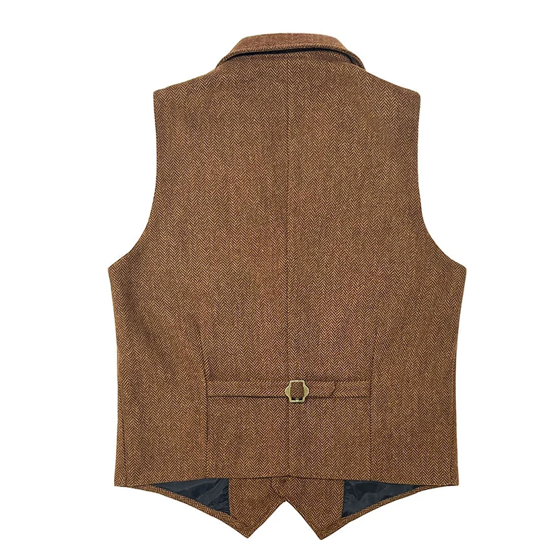 Мужской британский жилет с v-образным вырезом для бизнеса и отдыха в стиле ретро