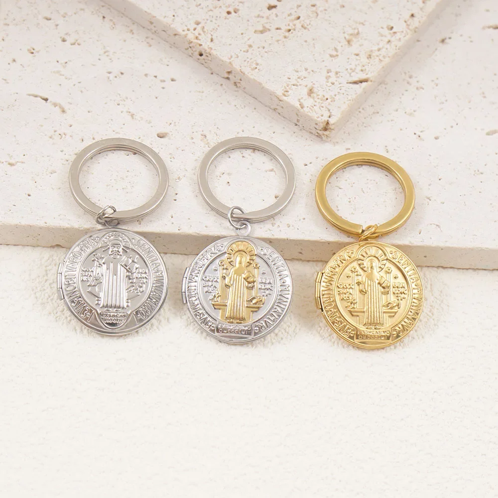 Медальон San Benito из нержавеющей стали брелок золотого/серебряного цвета