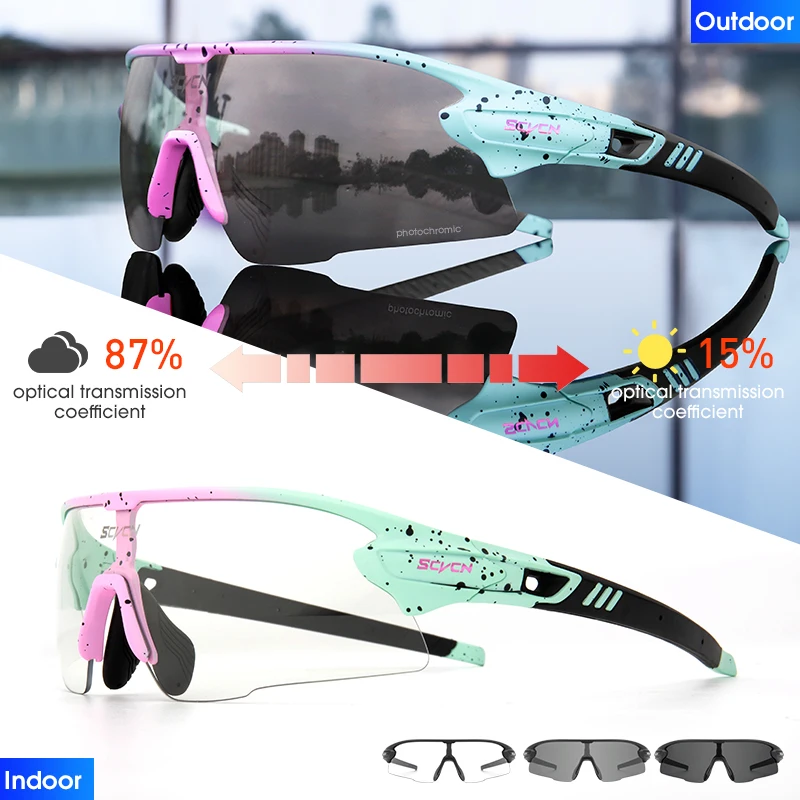 

Photochromic Cycling Sunglasses For Men Women UV400 MTB Bicycle Glasses Outdoor Sports Runing Drving Goggles Fishing Bike Eyewea