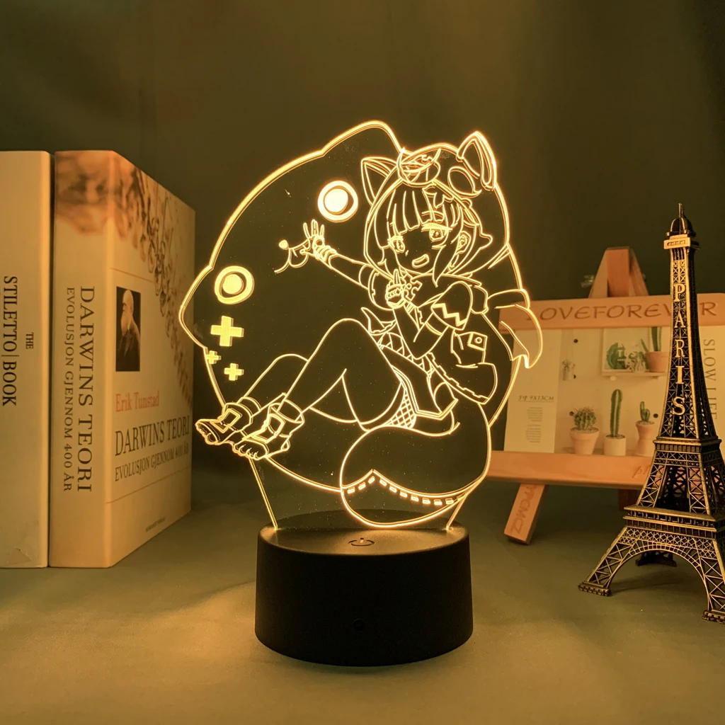 

Anime Genshin Impact Acrylic Led Night Light Sayu Figure Toy Room Deco 3D Usb Touch Colorfu Led Bedside Lamp For Child Gift