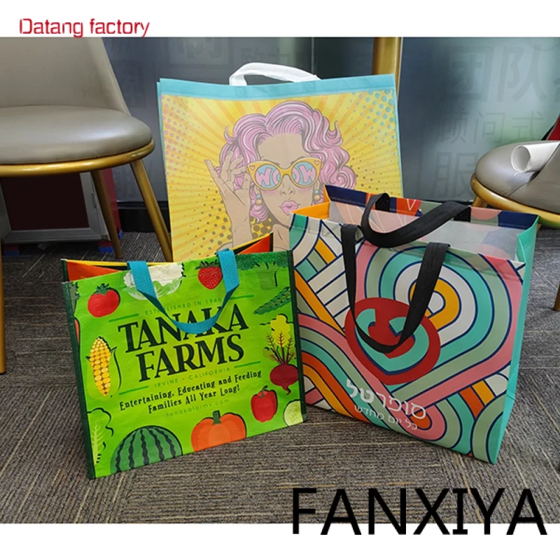 

Wholesale Custom Printed Eco Friendly Recycle Reusable Grocery PP Laminated Non Woven Bag Fabric Tote Shopping Bags