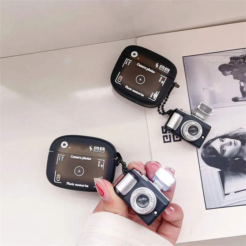 

Креативный черный чехол для вспышки камеры Apple AirPods 1 2 3 Pro Чехол для IPhone Bluetooth наушники аксессуары чехол для Airpod Air Pods чехол