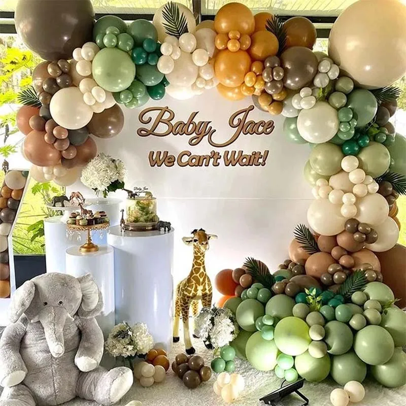 

144pcs Avocado Green Balloon Garland Arch Kit Jungle Safari Theme Party Supplies Baby Shower Kids Birthday Party Decorations