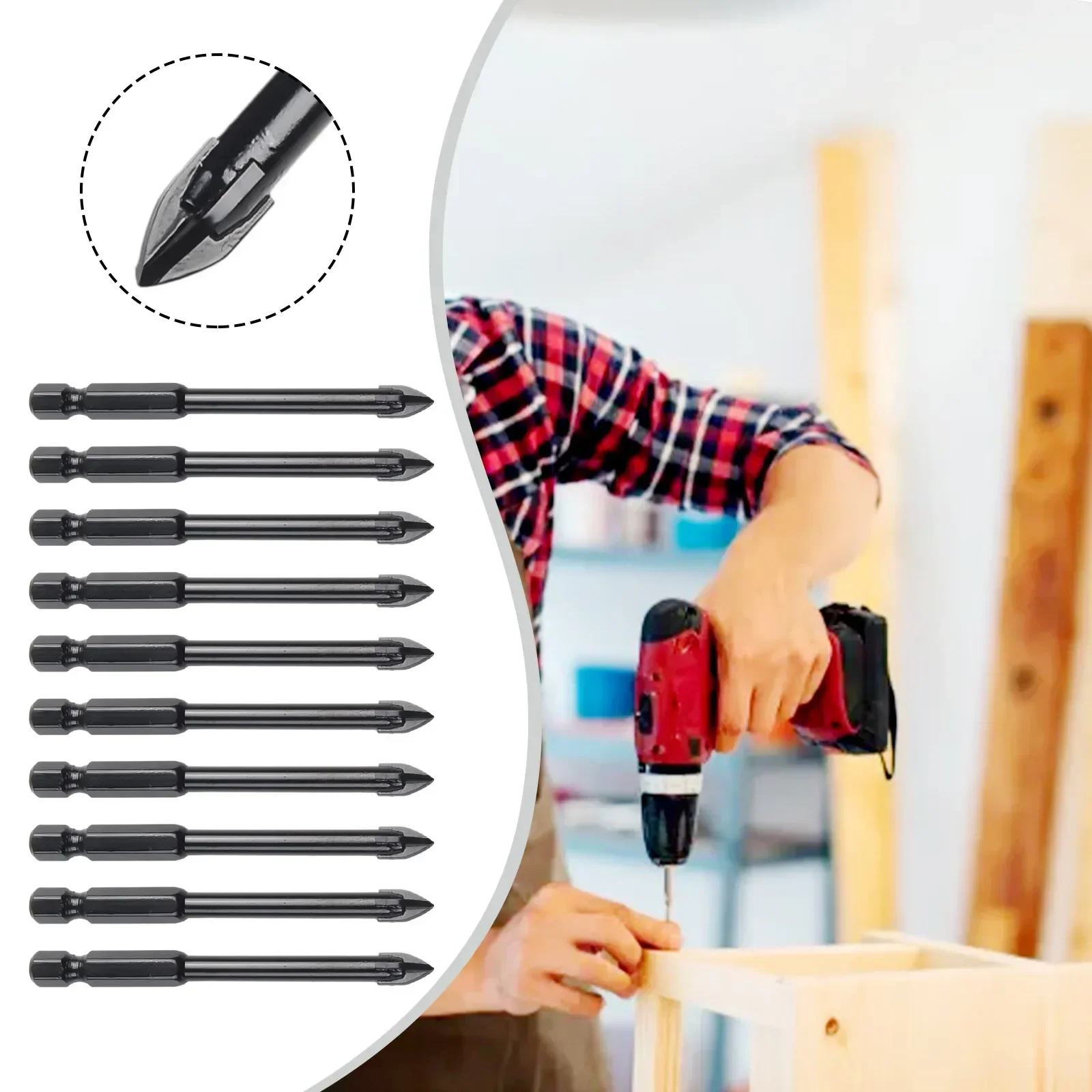 10 шт. 6 мм шестигранный хвостовик профессиональные сверла для плитки фарфора из