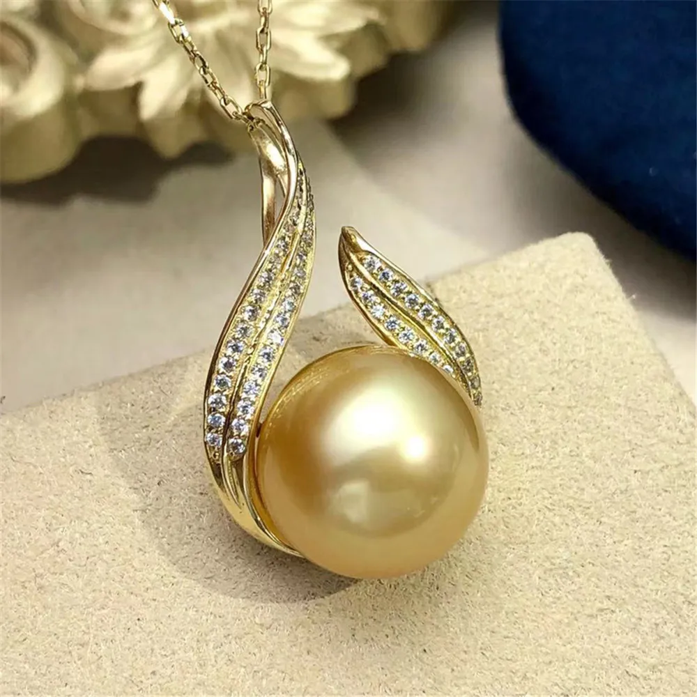 S925 Sterling Silver Pearl Pendant Settings Blank/Base For DIY Pendant Jewelry Making Accessories Suitable for 11-13mm Bead