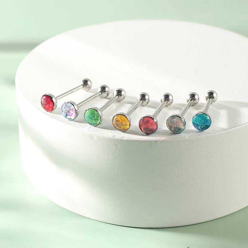 

1PC Tongue Piercing Tongue Stud Balls For Women Tongue Bars Barbell Body Jewelry New 1.6*16*5*6mm