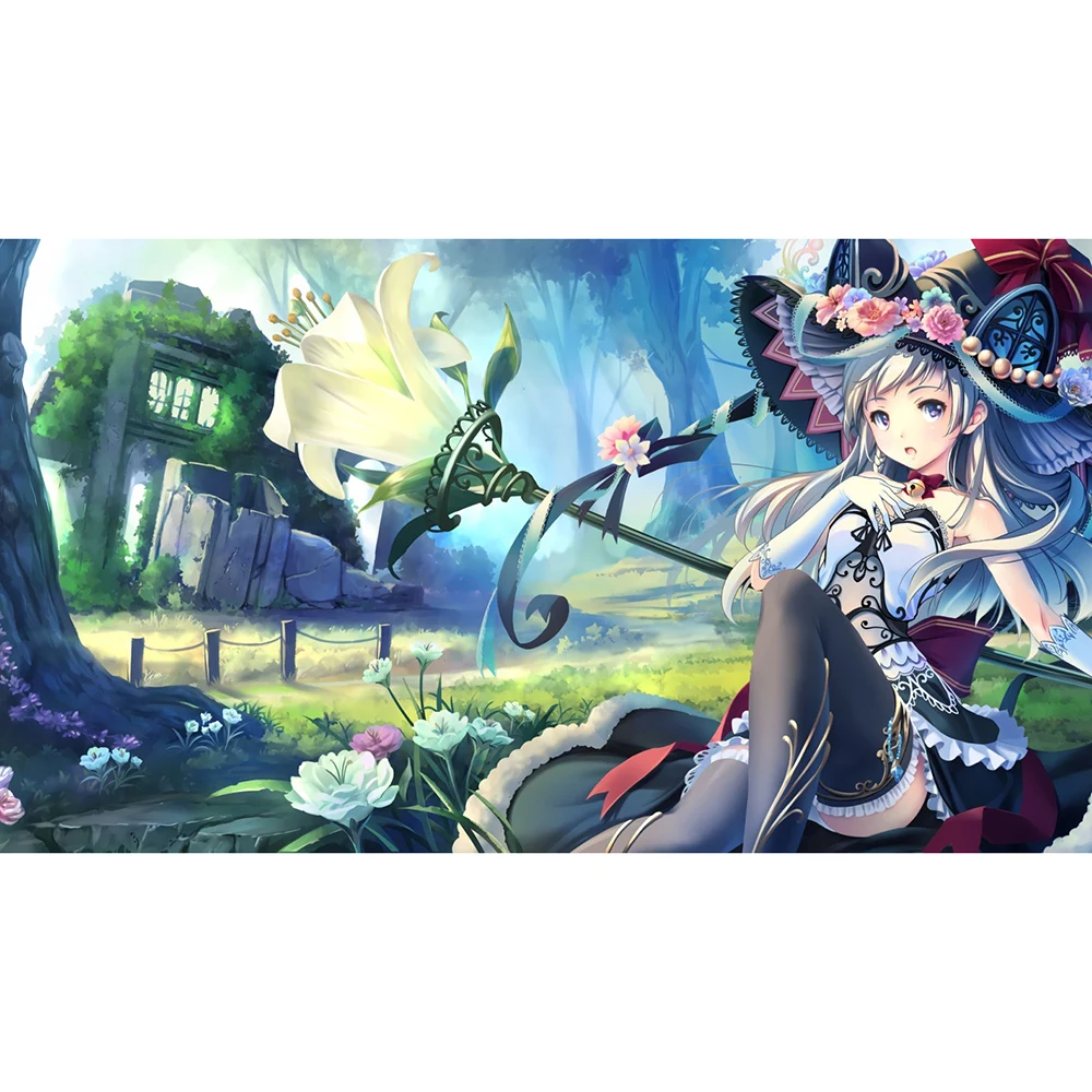 (Anime Girl Playmat)High Quality Custom Design TCG Card Game TableMat Big Mousemat,Board Games MTG PlayMat Tarot Mat