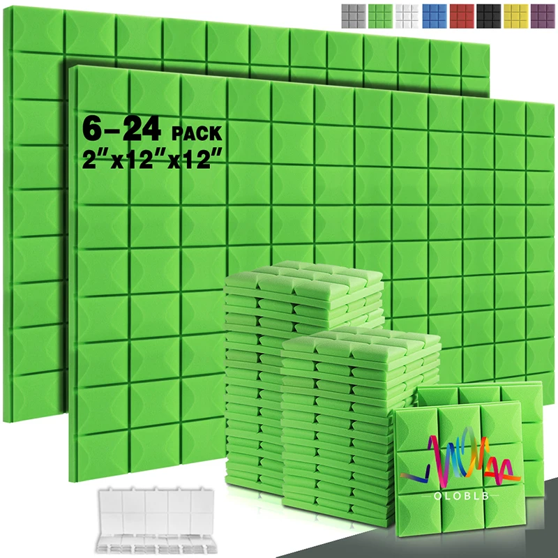 

Sound Panels wedges 6/12/24pcs Polyurethane Soundproofing Treatment Acoustic Panel Studio Home Sound-absorbing Foam Panels