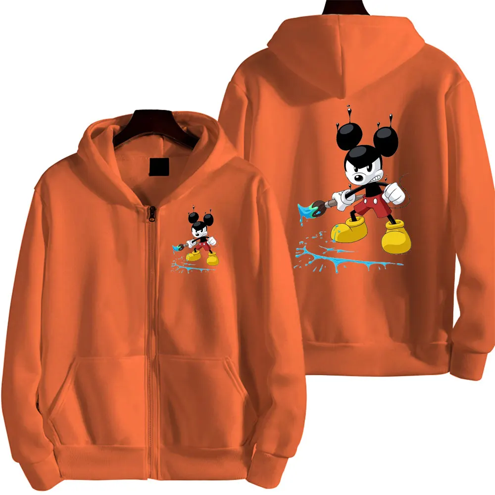 

Толстовки с капюшоном для мальчиков и девочек, с длинным рукавом, с рисунком Микки, женская одежда, осенние пуловеры, уличная одежда