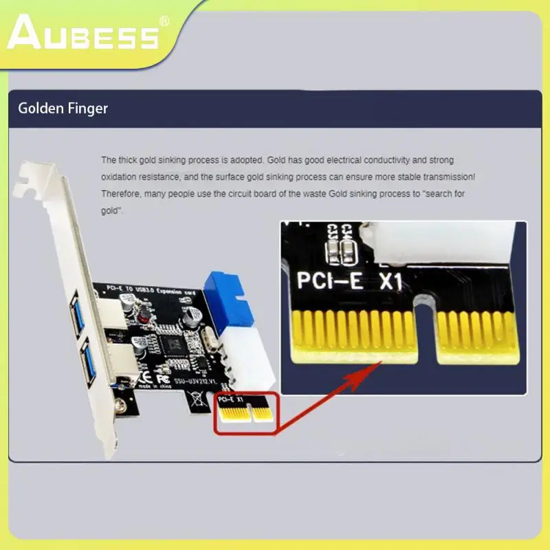 

Pci-e X1 Usb3.0 Adapter Card Anti-oxidation Pci-2 Interface Run Fast Strong Stability Pic Easy To Install Expansion Card 80g