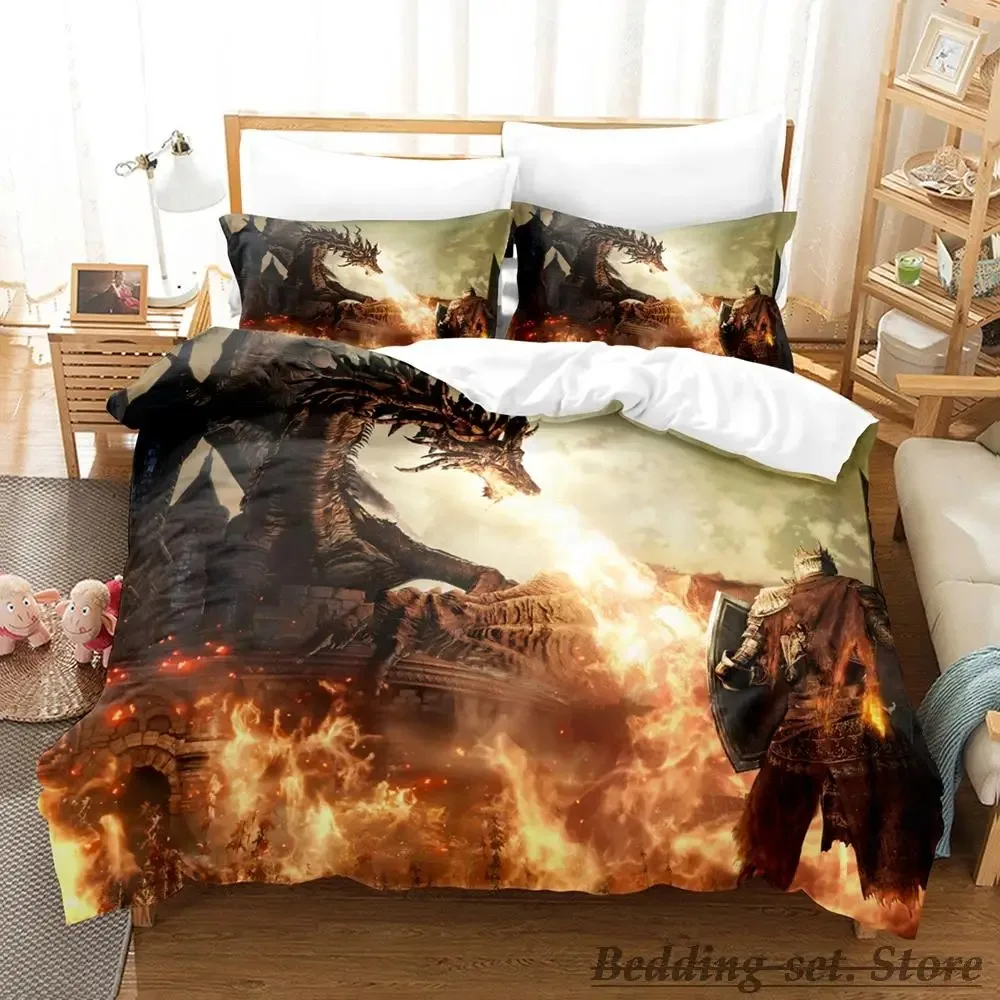 2023 Комплект постельного белья с изображением темных душ одинарный двойной