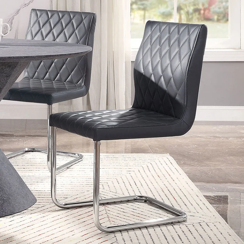 

Side Chair (Set-2), Gray PU & Chrome 77832