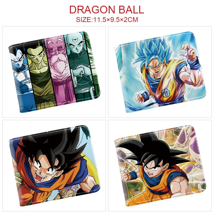 Фото Кошелек-портмоне из искусственной кожи Dragon Ball Anime Super Z Son Goku, короткий, двухсекционный, с защитным чехлом, вместительный, для хранения карт №1