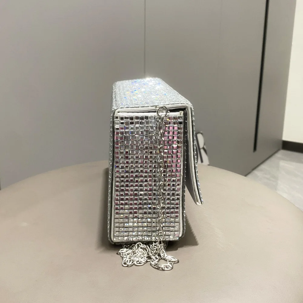 Diamond Transparent Bag Fashion Trendy Portable Acrylic Dinner Handbag For Women Shoulder Bridal Clutch Purse Luxury Wedding