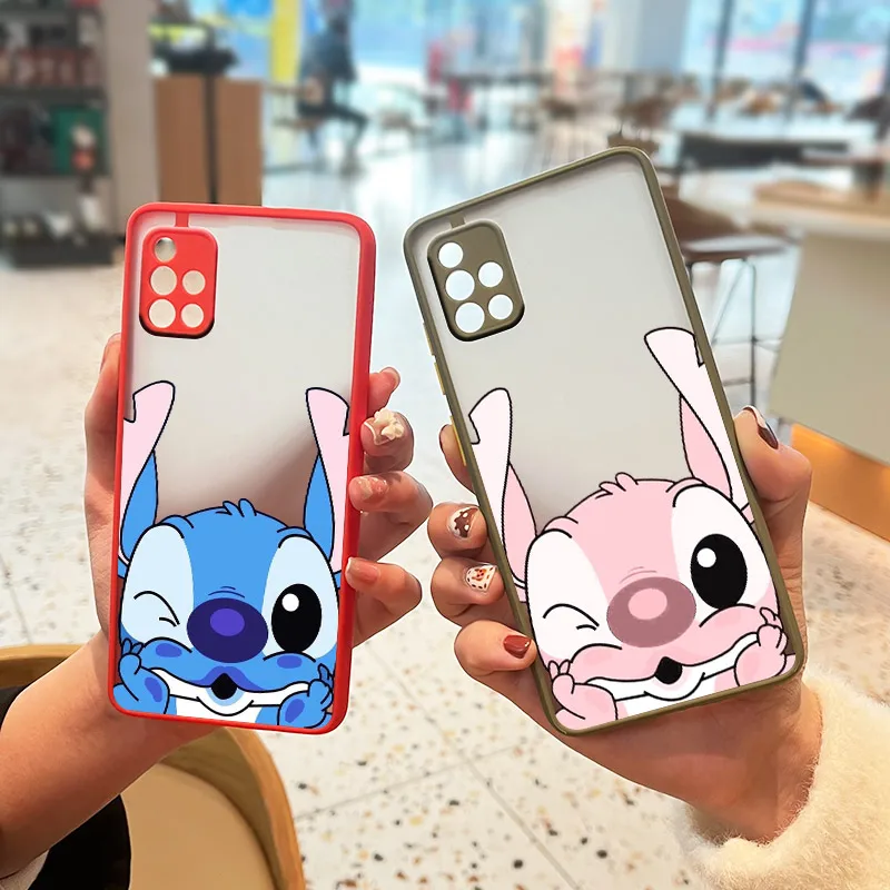 

Diseny Lovely Lilo Stitch For Samsung Galaxy A11 A12 A02S A21S A31 A32 A42 A51 A50 A52 A71 A72 Frosted Translucent Phone Case