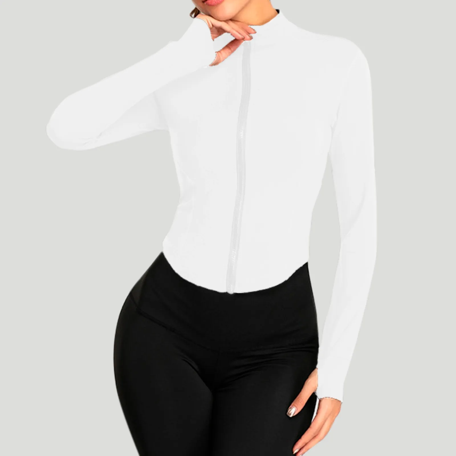 Женская Осенняя куртка Полная Спортивная одежда на молнии открытое пальто для