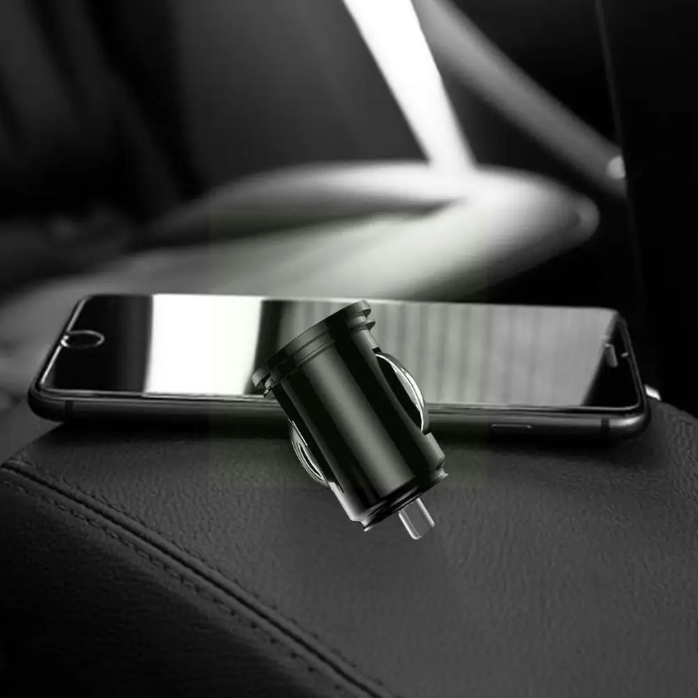 

Mini Dual USB Car Charger Mini Charger Adapter Quick Charge For Phone Car Fast Charging O9C2