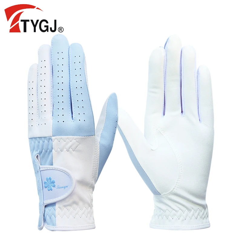 TTYGJ Golf Gloves for Women Anti-slip Fibre Cloth Left and Right Hand 1 Pair of Sweat Absorbent and Breathable Cycling Gloves