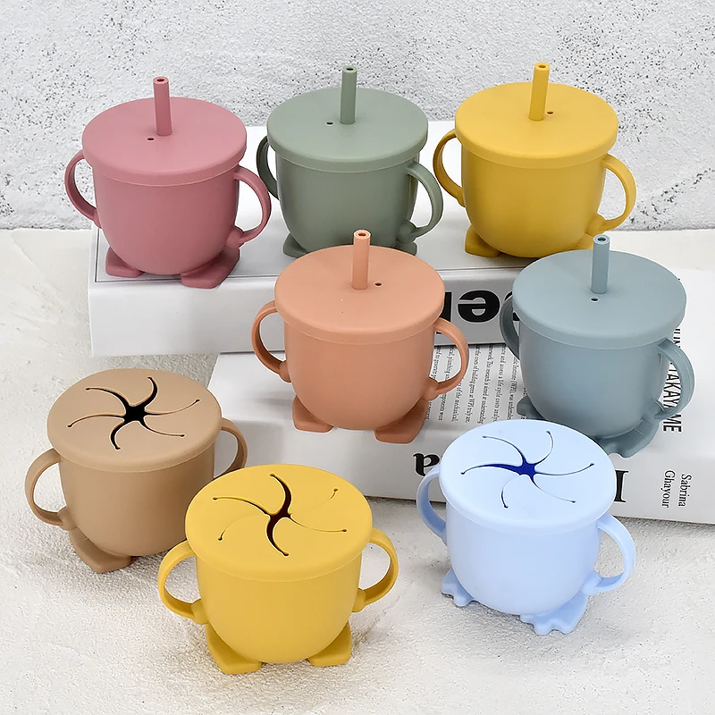 

Baby Feeding Learning Drinking ，Silicone Sippy Cups For Toddlers & Kids Food Storage BPA-Free Silicone Soft Cup Leak-Proof Cup