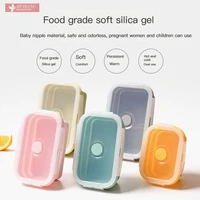 silicone folding food storage container lunch box food grade microwave heating lunch box 3505508501200ml outdoor kitchen tool