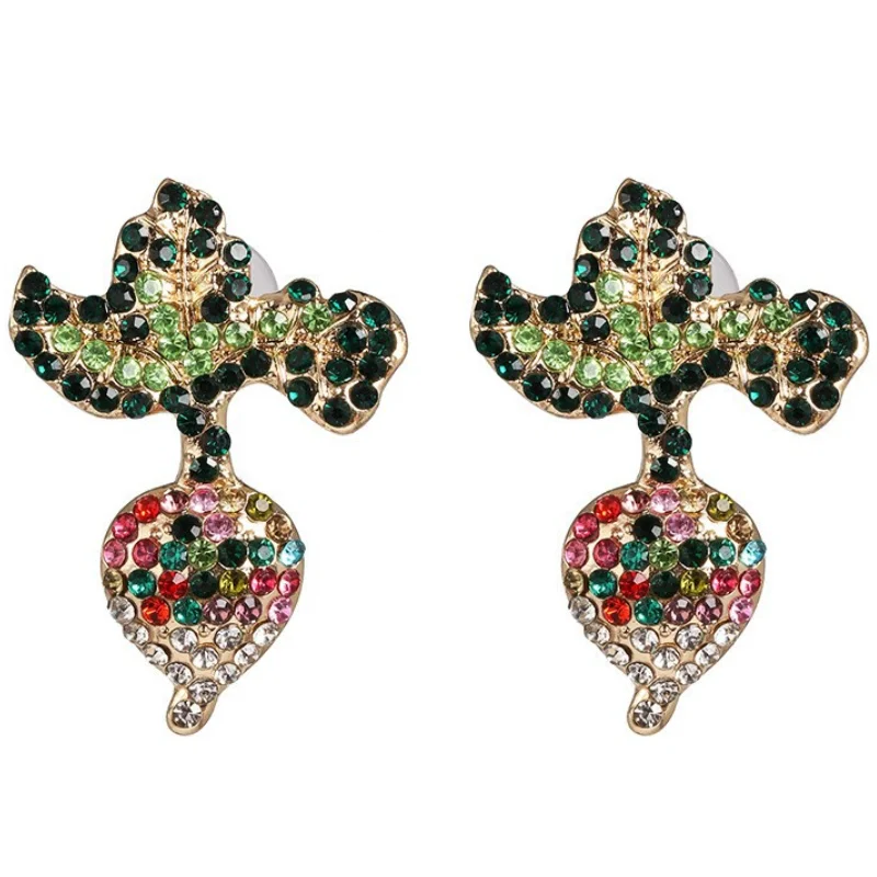 

Personality Creative Rhinestoe Carrot Vegetable Earrings Wholesale