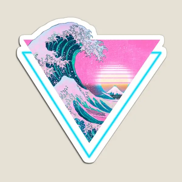 Vaporwave Эстетическая Великая Волна Ретро Три Магнит Домашний Холодильник Забавные Игрушки Наклейки Дети Милые Красочные Детские Держатели (art.: 3920d156cf3fa) - 3920d156cf3fa