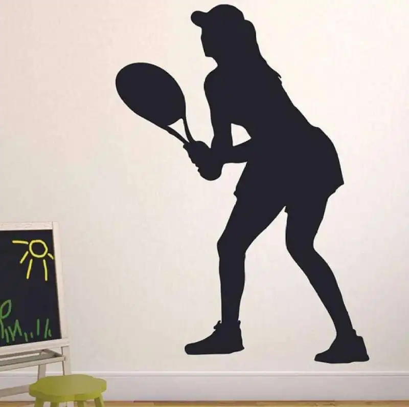 

lady Women's tennis player Wall Art Stickers Decal Decor Vinyl Poster Mural wallpaper removeable Custom DIY Kids gift