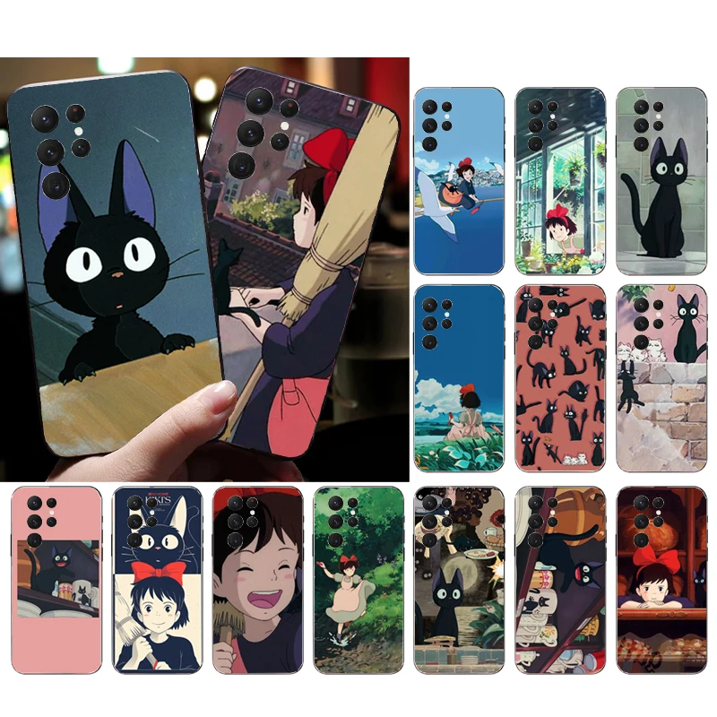 

Jiji kiki's service Cat Phone Case for Samsung Galaxy S23 S22 S21 S20 Ultra S20 S22 S21 S10E S20FE Note 10Plus 20 Ultra Funda