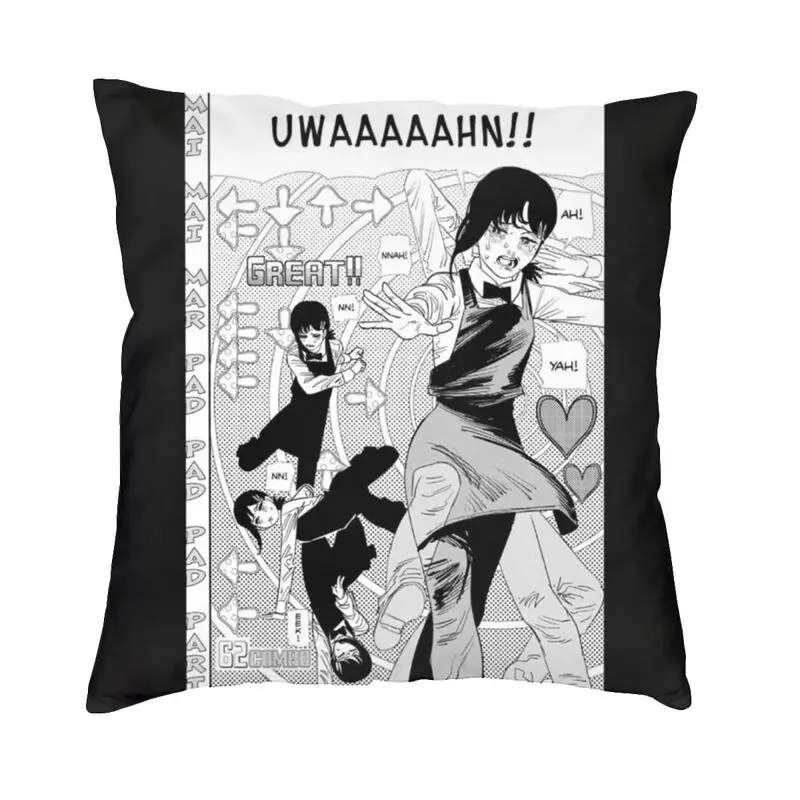 Chainsaw Man Dancing Kobeni Anime Pillow Case Bedroom Decoration Denji Devil Makima Cushion Cover Home Decorative Pillowcase