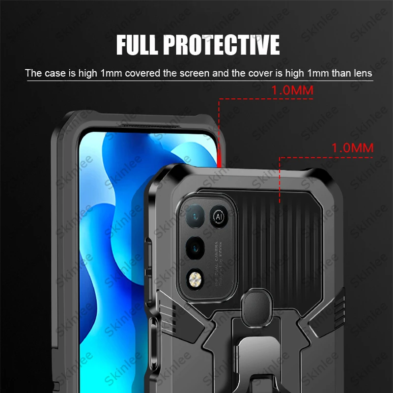 Чехол Skinlee для Infinix Hot 11 Play ударопрочный армированный чехол Магнитный с зажимом