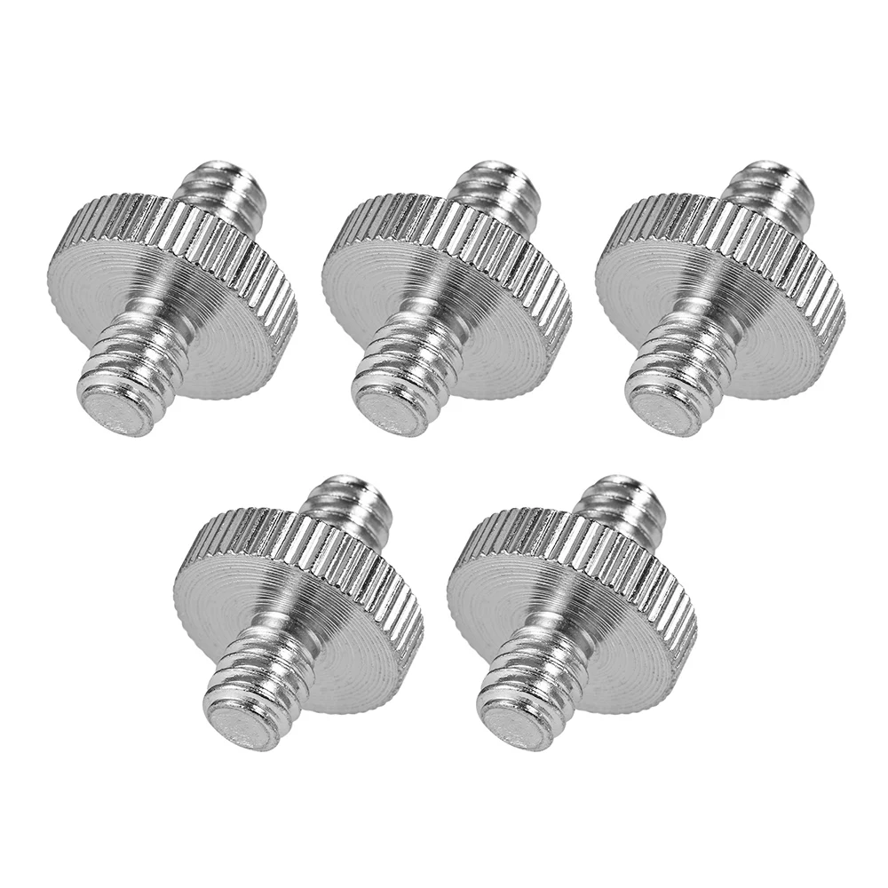 

5pcs Standard 1/4""-20 Male to 1/4""-20 Male Threaded Screw Adapter Tripod Mounting Thread Screw Con