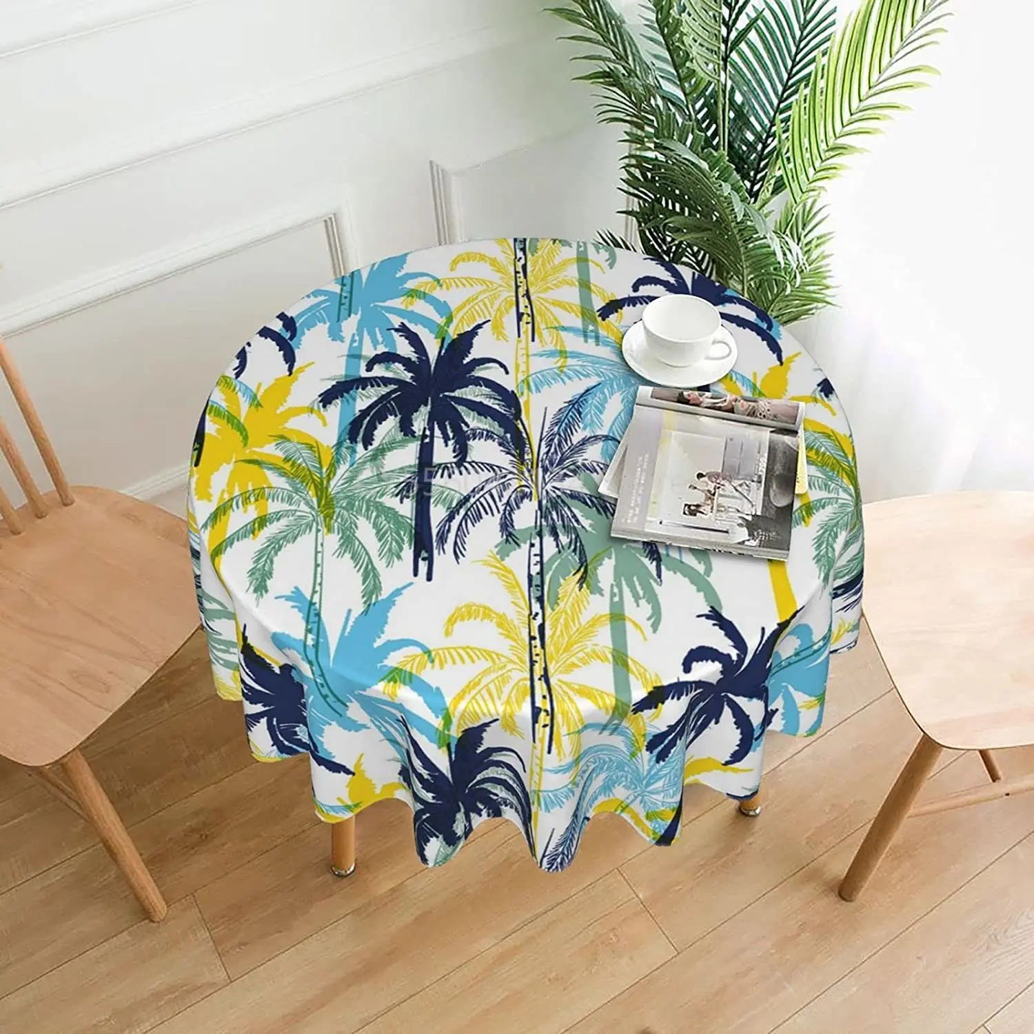 

Colorful Tropical Plant Pattern, Anti-Wrinkle and Smooth Table Cloth for Kitchen/Home Decoration