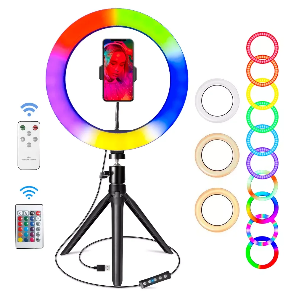 

Ring Light Profissional with Remote RGB Lampara Led Ring Lamp Light for Photography Photo Makeup Rgb Video Light
